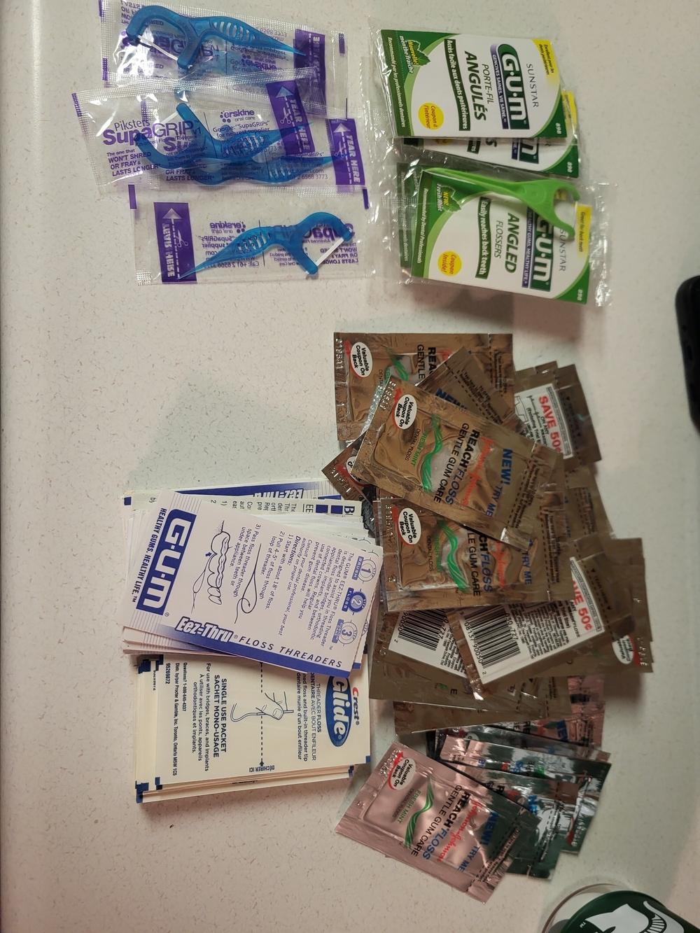 Floss Picks And Threaders Sample Travel Size Lot